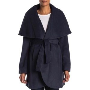 Tahari Belted Wrap Wool-Blend Coat